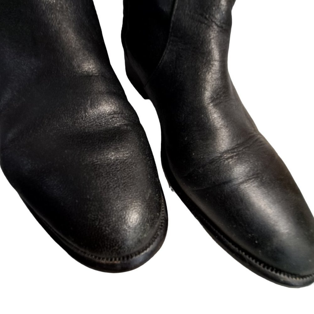 Coach Liza 50/50 Women's Black Tumbled Leather & Panel Tall Boots Size 6B - Picture 5 of 10